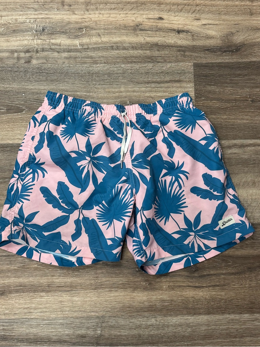 Bather Tropical Palms Swim Trunks Pink/Blue Men’s Medium